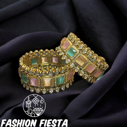 Studded Kundan Openable Bangles