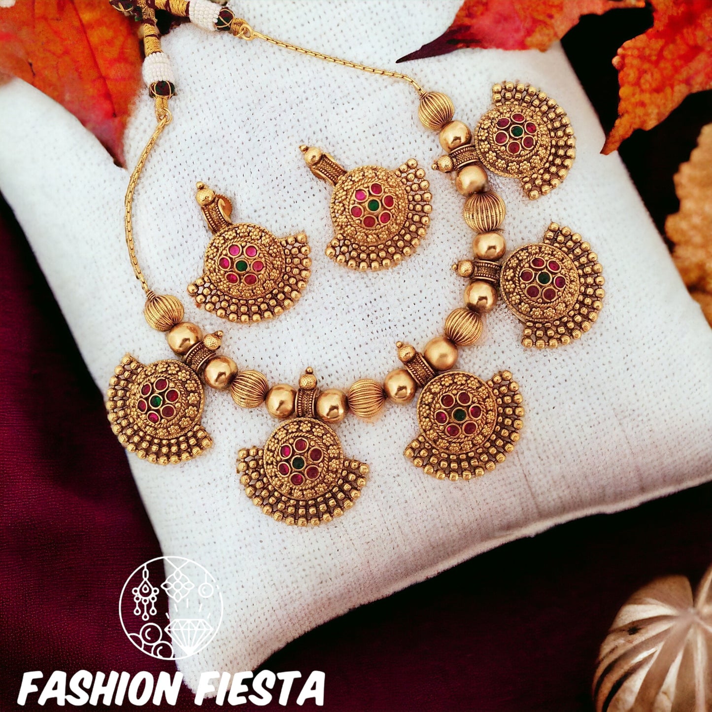 Traditional Gold Finish Necklace Set